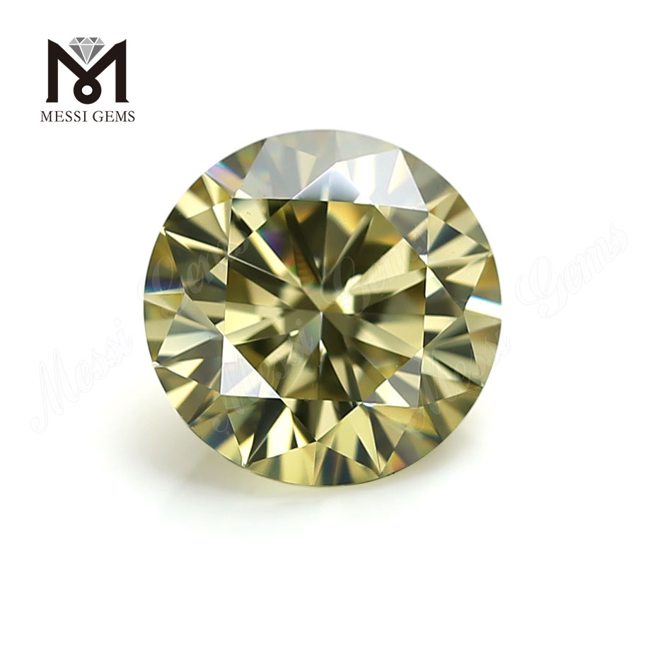 공장 가격 moissanite 다이아몬드 도매 5mm 브릴리언트 옐로우 원석 moissanite for ring