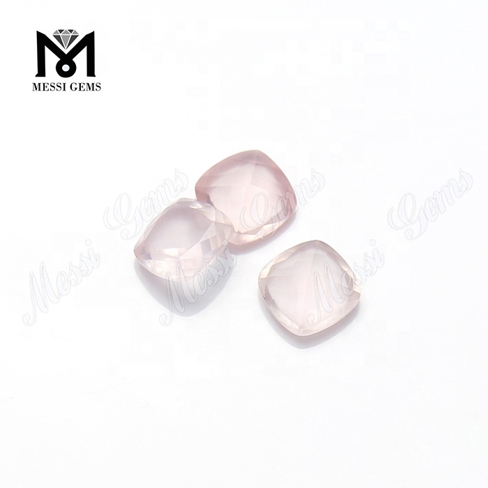 쿠션 컷 8x8mm 느슨한 천연 로즈 쿼츠 원석