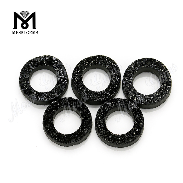 타이어 모양 Druzy 돌 블랙 Druzy 돌 도매 가격