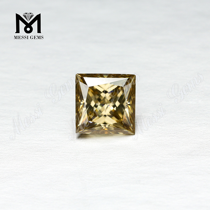 도매 가격 moissanite 다이아몬드 고품질 공주 컷 노란색 느슨한 moissanite 반지