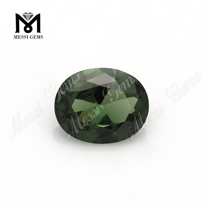 8x10mm 타원형 기계 컷 합성 녹색 스피넬 원석