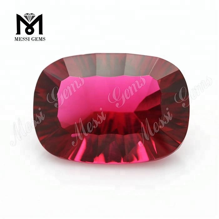 쿠션 13 X 18 MM 오목 컷 레드 유리 원석