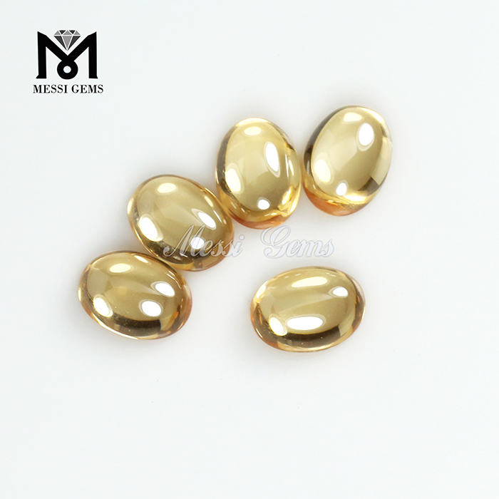 타원형 카보숑 6 x 8mm 샴페인 합성 큐빅 지르코니아