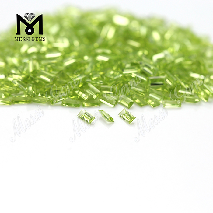 2x4mm BAG 에메랄드 컷 루즈 젬스톤 천연 페리도트