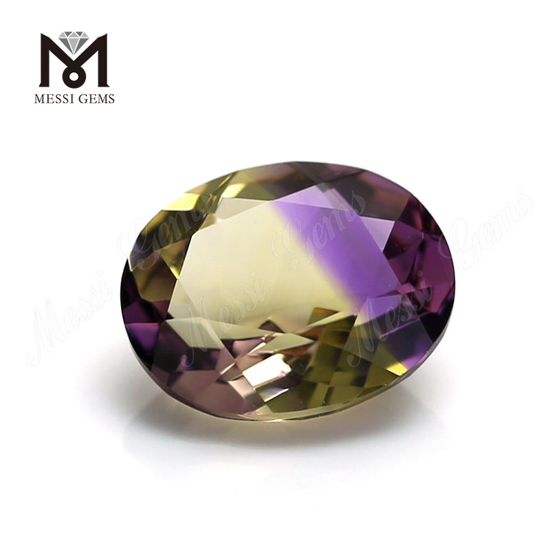 중국 8x10mm 타원형 컷 연구소에서 만든 합성 Ametrine 석영 원석