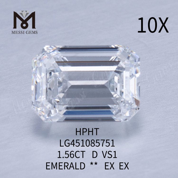 1.56캐럿 D HPHT VS1 EMERALD CUT 랩 다이아몬드