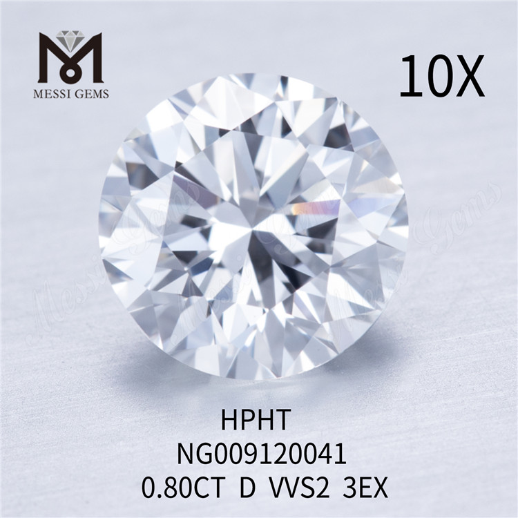 0.80CT D 화이트 라운드 랩 그로운 다이아몬드 VVS2 3EX