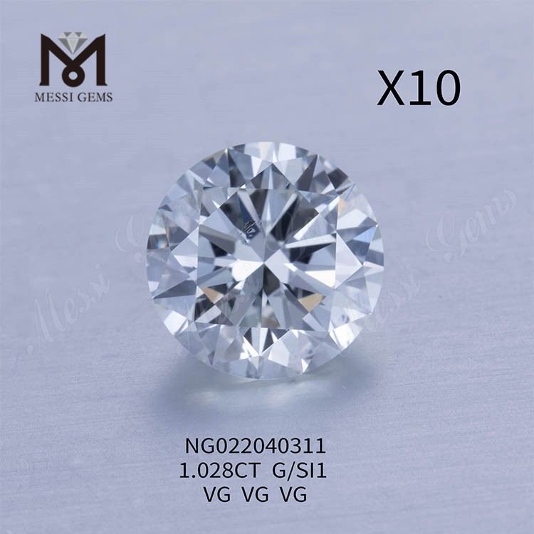 G 1.028ct SI1 화이트 랩그로운 다이아몬드 스톤 라운드 EX CUT