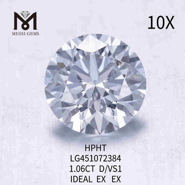 1.06ct D/VS1 RD 루스 랩 그로운 다이아몬드 IDEAL HPHT