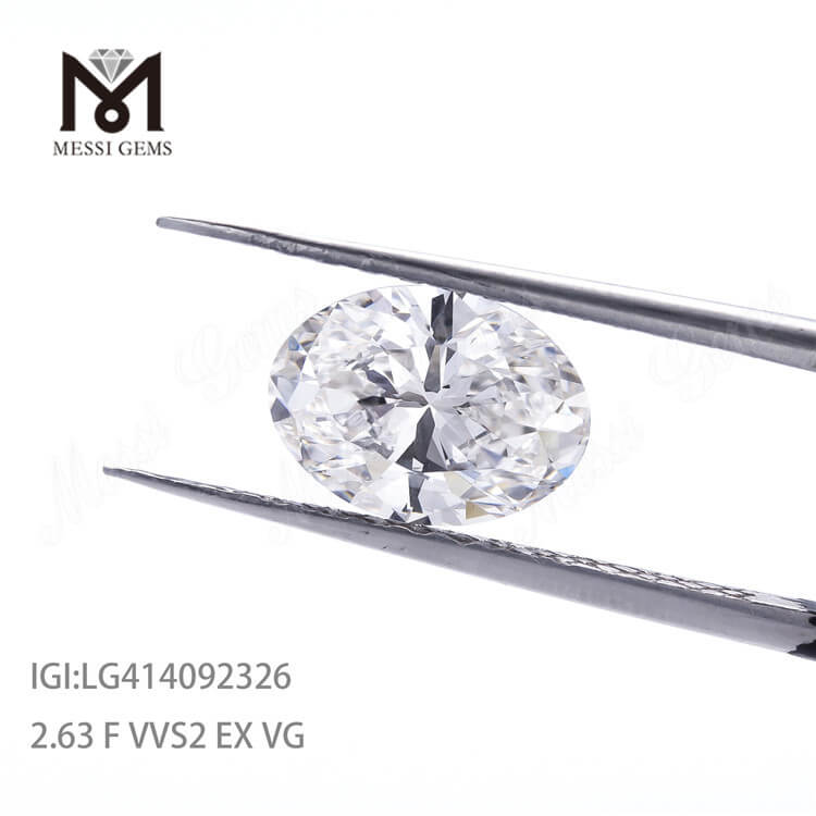 2.63ct VVS2 F EX 랩 그로운 다이아몬드 OVAL cvd 다이아몬드 가격