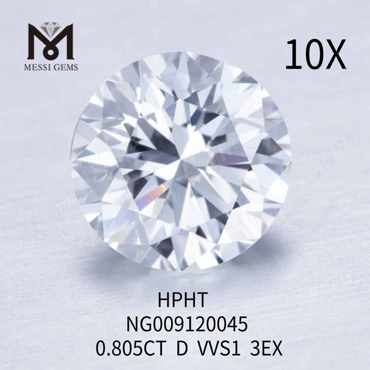 0.805CT 라운드 D VVS2 3EX 루스 랩 그로운 다이아몬드