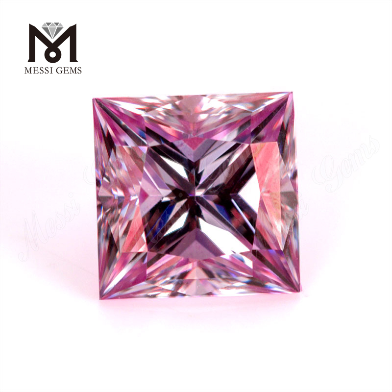 도매 가격 핑크 VVS 1 캐럿 5.5x5.5mm Moissanite 공주 컷 느슨한 돌