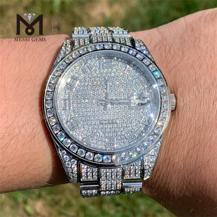 사용자 정의 럭셔리 여성 Moissanite 다이아몬드 시계