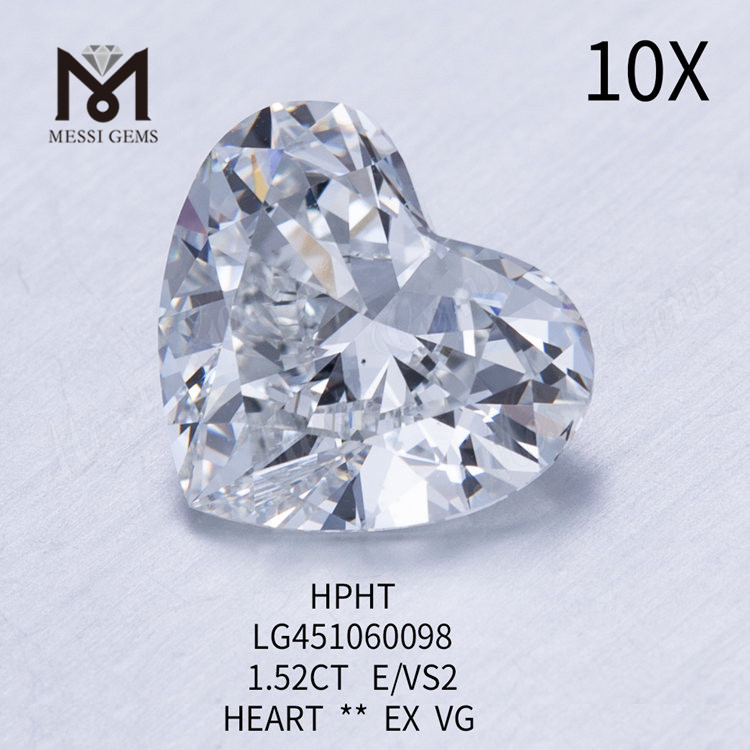 1.52캐럿 HEART BRILLIANT E VS2 HPHT 랩그로운 다이아몬드
