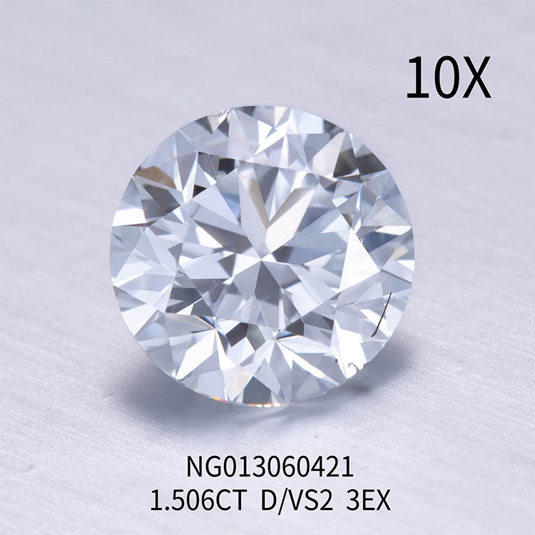 라운드 화이트 랩 그로운 다이아몬드 스톤 1.506ct VS2 D Color