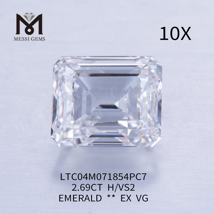 EMERALD CUT 랩그로운 다이아몬드 2.69캐럿 H VS2