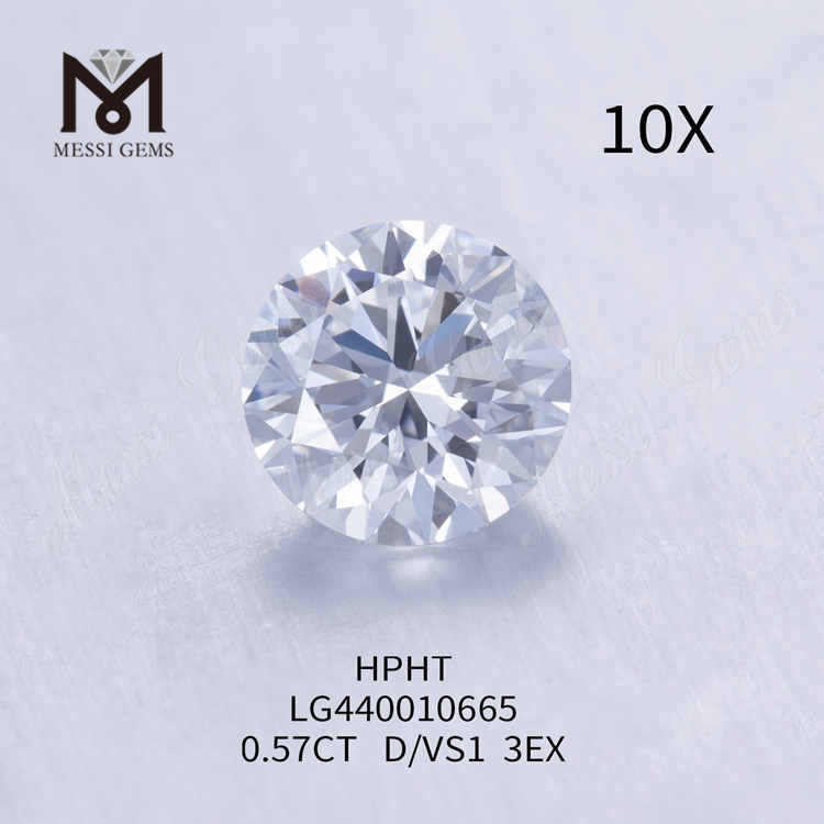 0.57CT D/VS1 라운드 랩 그로운 다이아몬드 3EX