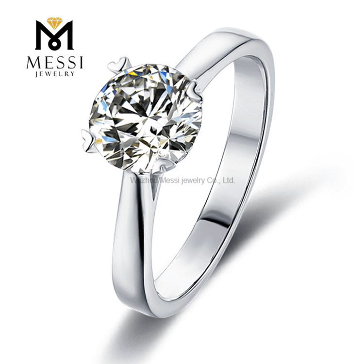 1ct moissanite solitaire ring for 약혼 결혼 반지 보석 925 스털링 실버 링