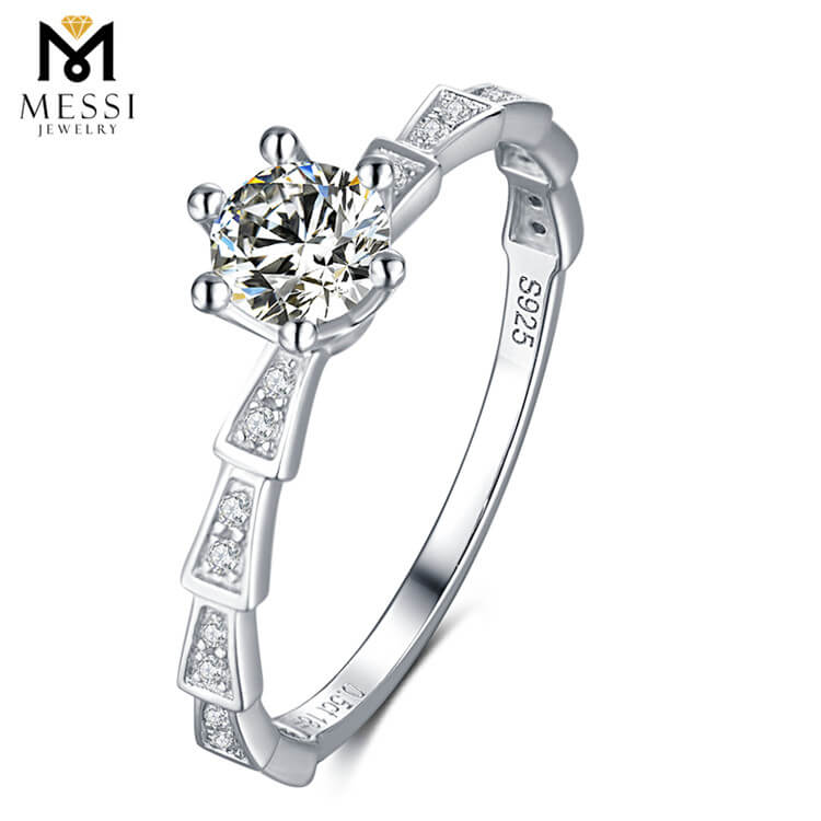 Wuzhou 공장 가격은 반지 1ct moissanite 다이아몬드 반지