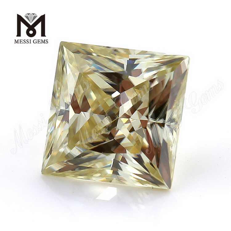 Princess Cut 10*10mm GRA 인증서 노란색 느슨한 moissanite 판매