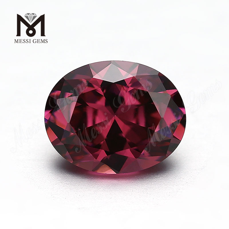 도매 느슨한 타원형 모양 8 x 10mm CZ 로도라이트 큐빅 지르코니아 스톤