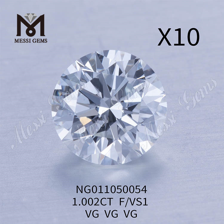 1.002ct 라운드 F 루스 젬스톤 합성 다이아몬드 VS1