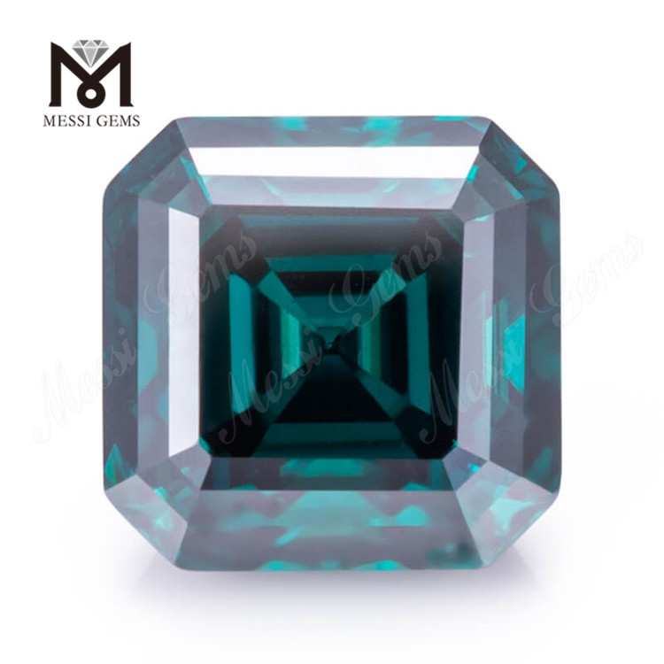 느슨한 돌 공장 청록색 Asscher 컷 합성 Moissanite