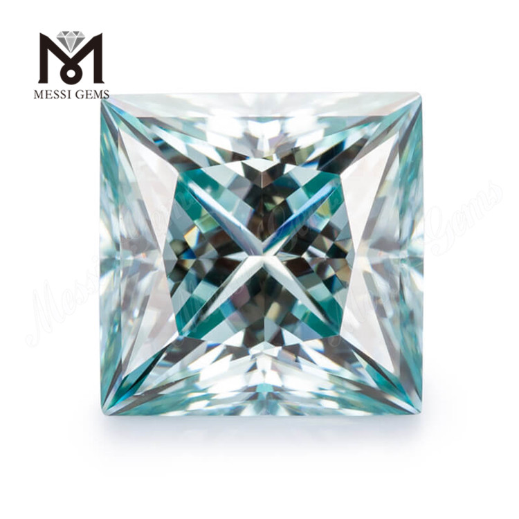 도매 가격 느슨한 Moissanite 공주 컷 1 캐럿 블루 Moissanite 다이아몬드