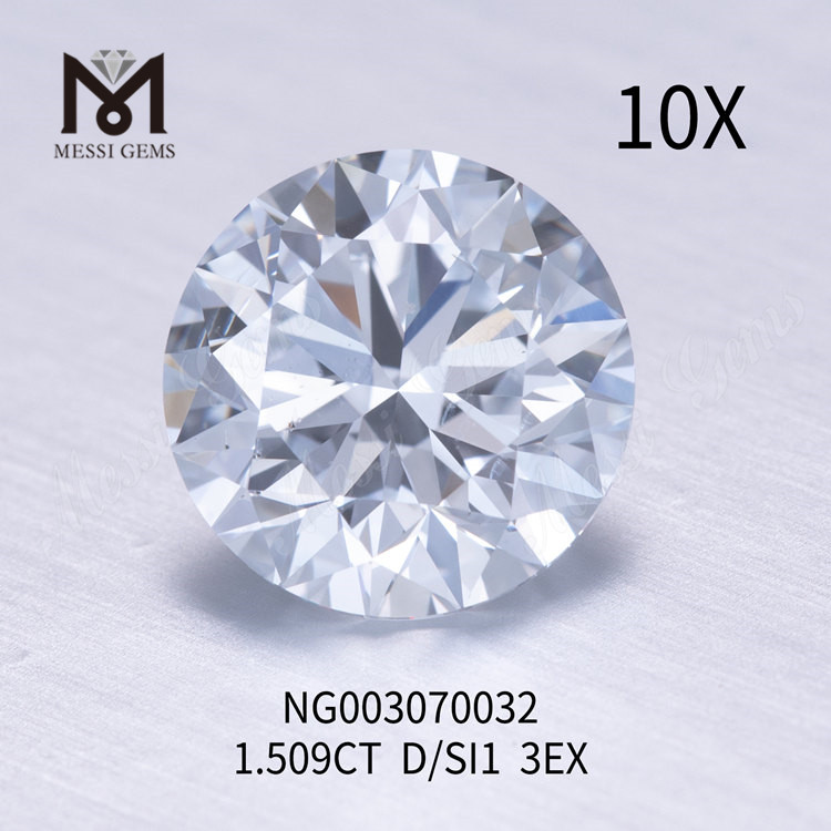 D 라운드 루스 원석 합성 다이아몬드 SI1 1.509ct EX 컷