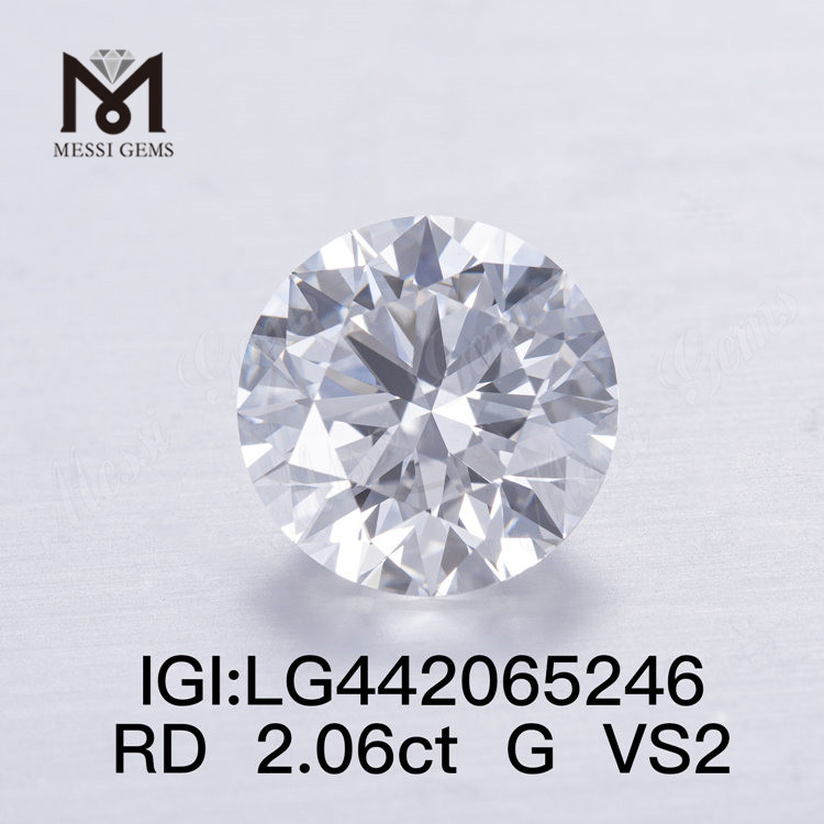 2.06ct G VS2 랩그로운 다이아몬드 라운드 컷 EX